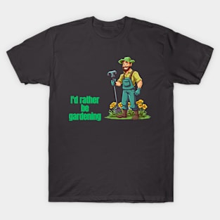 Cartoon design of a male gardener with humorous saying T-Shirt